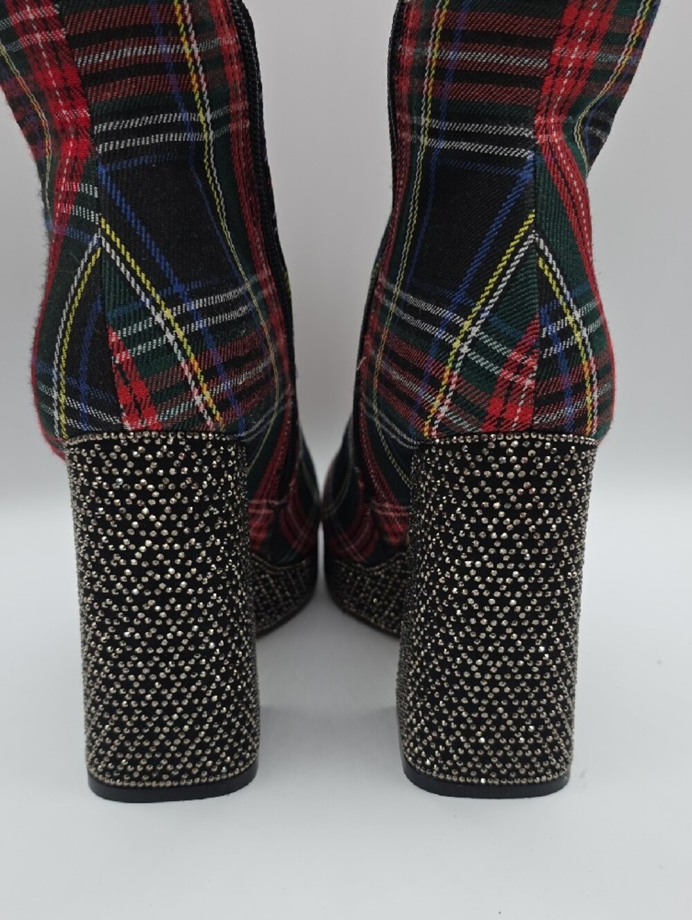 Betsey Johnson Valeria Red & Black Plaid Knee-high Fashion Boots Size 8.5M - Picture 7 of 15